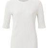 YAYA - Top s rib vzorom Bright white - bright white