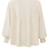YAYA - Blúzka oversized s balónovými rukávmi Summer sand - summer sand