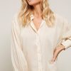 YAYA - Blúzka oversized s balónovými rukávmi Summer sand - summer sand