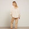 YAYA - Blúzka oversized s balónovými rukávmi Summer sand - summer sand