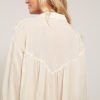 YAYA - Blúzka oversized s balónovými rukávmi Summer sand - summer sand