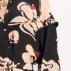 POM-Amsterdam - Šaty midi s kvetinkami Black - black