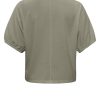YAYA - Tričko s krátkym puff rukávom Army green - army green