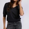 YAYA - Pulóver voľný s V-výstrihom Anthracite - anthracite