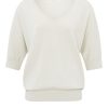 YAYA - Pulóver voľný s V-výstrihom Chalk white - chalk  white