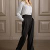 YAYA - Nohavice široké Anthracite melange - anthracite melange