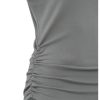 YAYA - Top s polorolákom a bočným naberaním Formal gray - formal gray