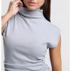 YAYA - Top s polorolákom a bočným naberaním Formal gray - formal gray