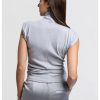 YAYA - Top s polorolákom a bočným naberaním Formal gray - formal gray
