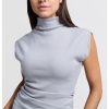 YAYA - Top s polorolákom a bočným naberaním Formal gray - formal gray