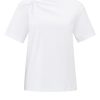 YAYA - Tričko s uzlíkom na ramene Pure white - pure white