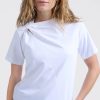 YAYA - Tričko s uzlíkom na ramene Pure white - pure white