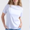 YAYA - Tričko s uzlíkom na ramene Pure white - pure white