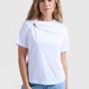 YAYA - Tričko s uzlíkom na ramene Pure white - pure white