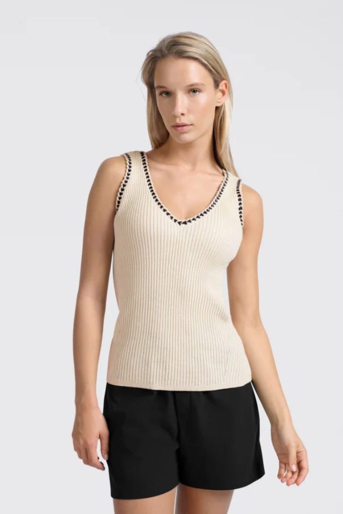 YAYA - Top s kontrasným detailom Summer sand - summer sand