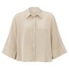 YAYA - Košeľa skratena Rainy day beige - rainy day beige