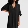 YAYA - Šaty voľné Washed black - washed black