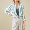 YAYA - Tielko s rib vzorom Hydro blue - hydro blue