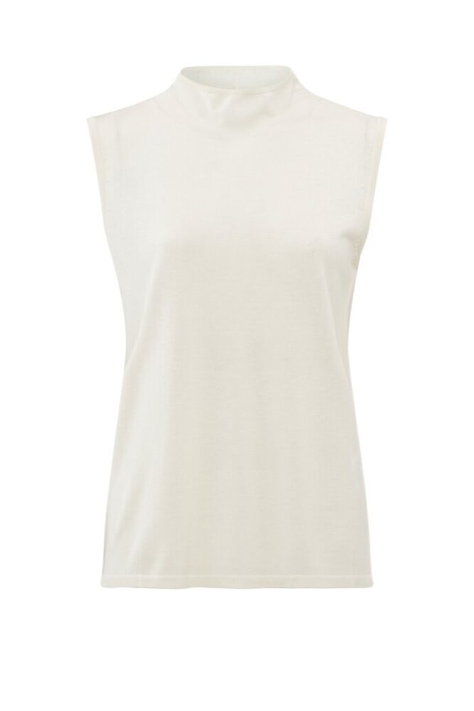 YAYA - Polorolák bez rukávov Chalk white - chalk white