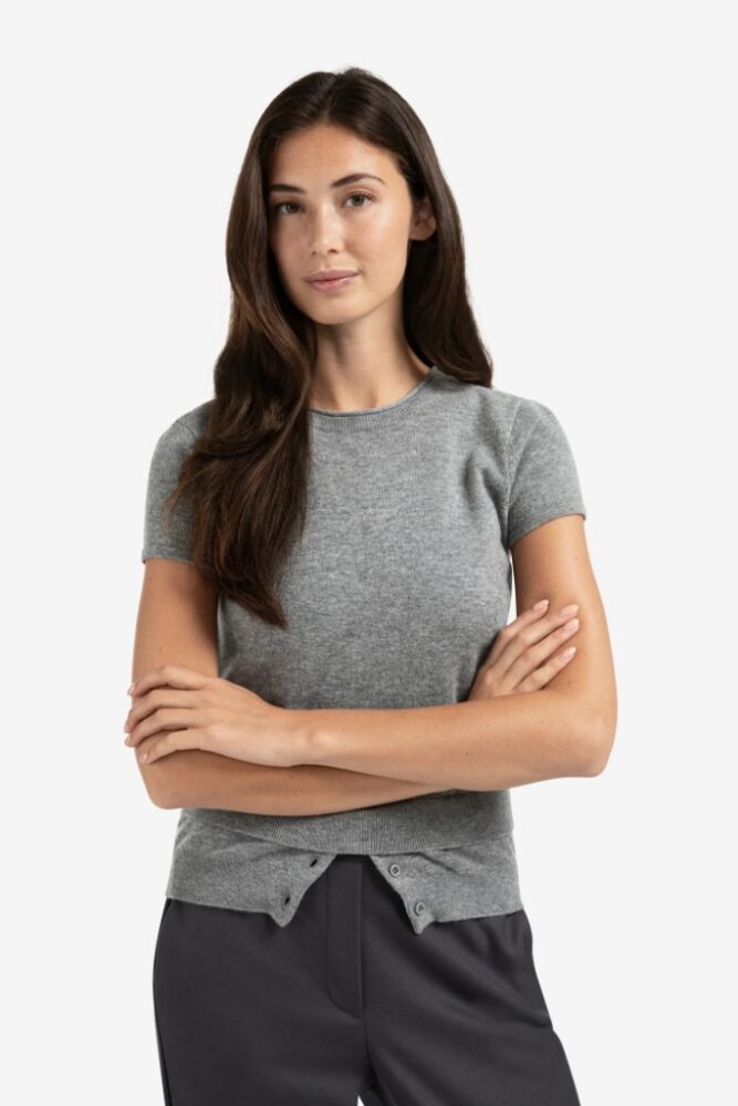 YAYA - Pulóver s krátkym rukávom Medium grey melange - medium grey melange