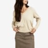 YAYA - Pulóver s gombíčkami vzadu Yellow sand beige melange - yellow sand beige melange