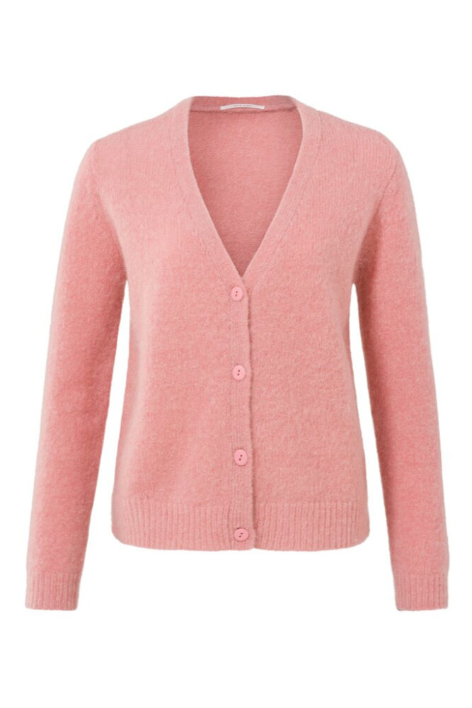 YAYA - Sveter krátky s V-výstrihom Vintage pink - vintage pink