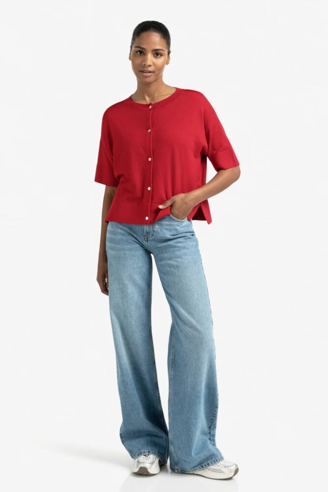 YAYA - Sveter oversized Scarlet sage red - scarlet sage red