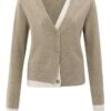 YAYA - Sveter s kontrastným detailom Sand beige melange - sand beige melange