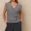 YAYA - Vesta s asymetrickým zapínaním Medium grey melange - medium grey melange