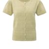 YAYA - Sveter s krátkym rukávom Pale olive green - pale olive green