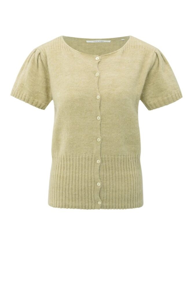 YAYA - Sveter s krátkym rukávom Pale olive green - pale olive green