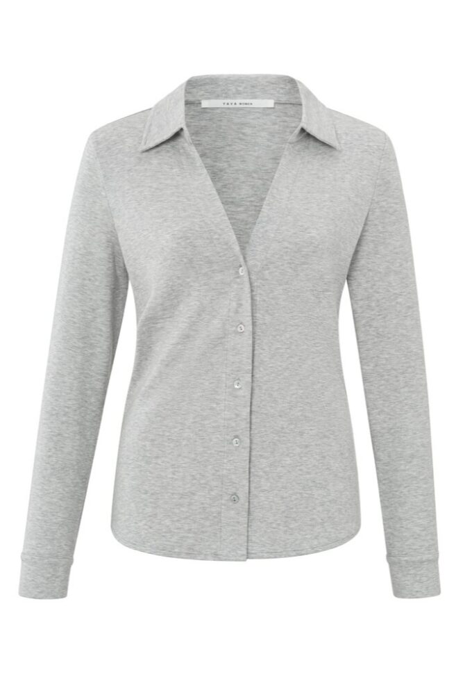 YAYA - Košeľa džerzejová Sky grey melange - sky grey melange
