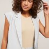 YAYA - Nohavice voľné s mašľou Pearl blue - pearl blue