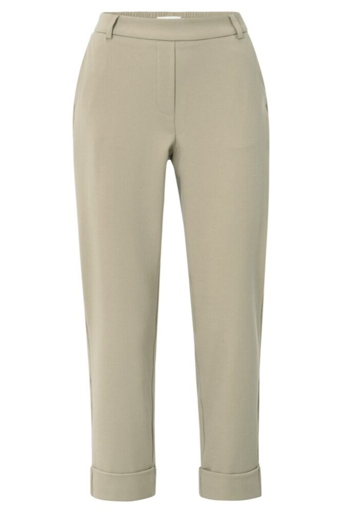 YAYA - Nohavice rovné s elastickým pásom Sand beige - sand beige