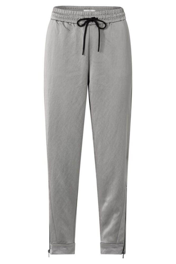 YAYA - Nohavice saténové Light metal grey - light metal grey