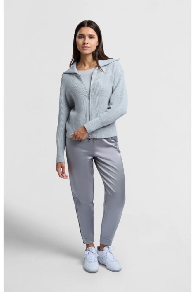 YAYA - Nohavice saténové Light metal grey - light metal grey