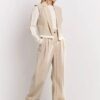 YAYA - Nohavice voľné Twill beige - twill beige
