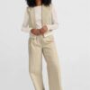 YAYA - Nohavice voľné Twill beige - twill beige