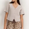 YAYA - Nohavice s leo potlačou Milk brown dessin - milk brown dessin