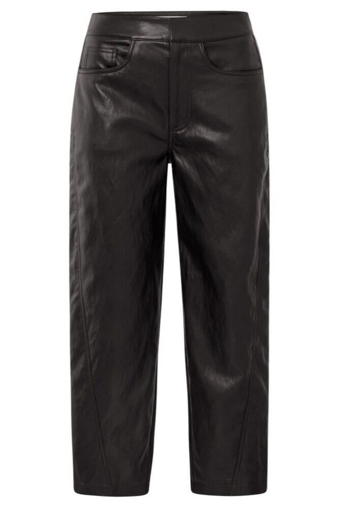 YAYA - Nohavice s vegánskej kože Anthracite brown - anthracite brown
