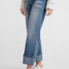 YAYA - Nohavice denim s manžetou Blue denim - blue denim