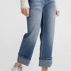 YAYA - Nohavice denim s manžetou Blue denim - blue denim