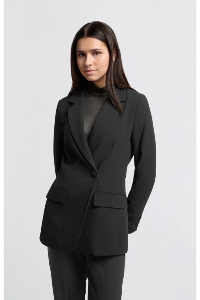 YAYA - Sako s asymetrickým zapínaním Black - black