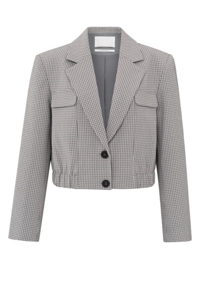 YAYA - Sako kárované Feather Grey Dessin - feather grey dessin