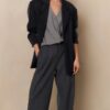 YAYA - Sako - Bomber detail vzadu Oyster black - oyster black