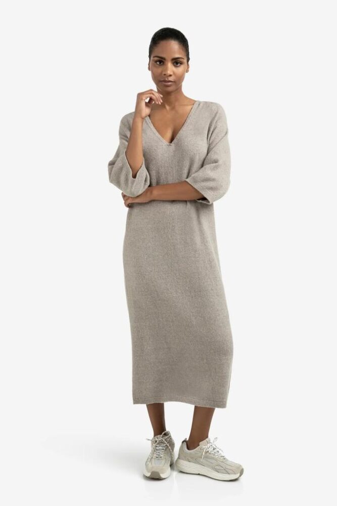 YAYA - Šaty pletené Brownish grey - brownish grey