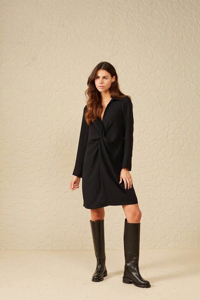 YAYA - Šaty s uzlom Black - black