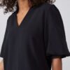 YAYA - Top s krátkymi balónovými rukávmi Beauty black - beauty black