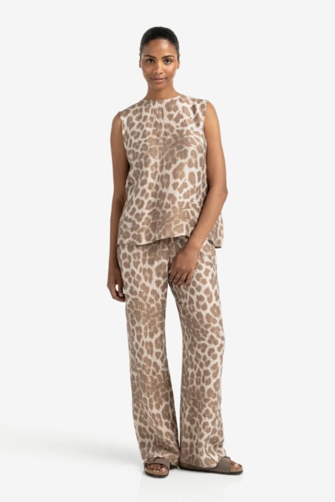 YAYA - Top s leo potlačou Milk brown dessin - milk brown dessin