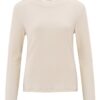 YAYA - Tričko s rib vzorom Off white knit - off white knit
